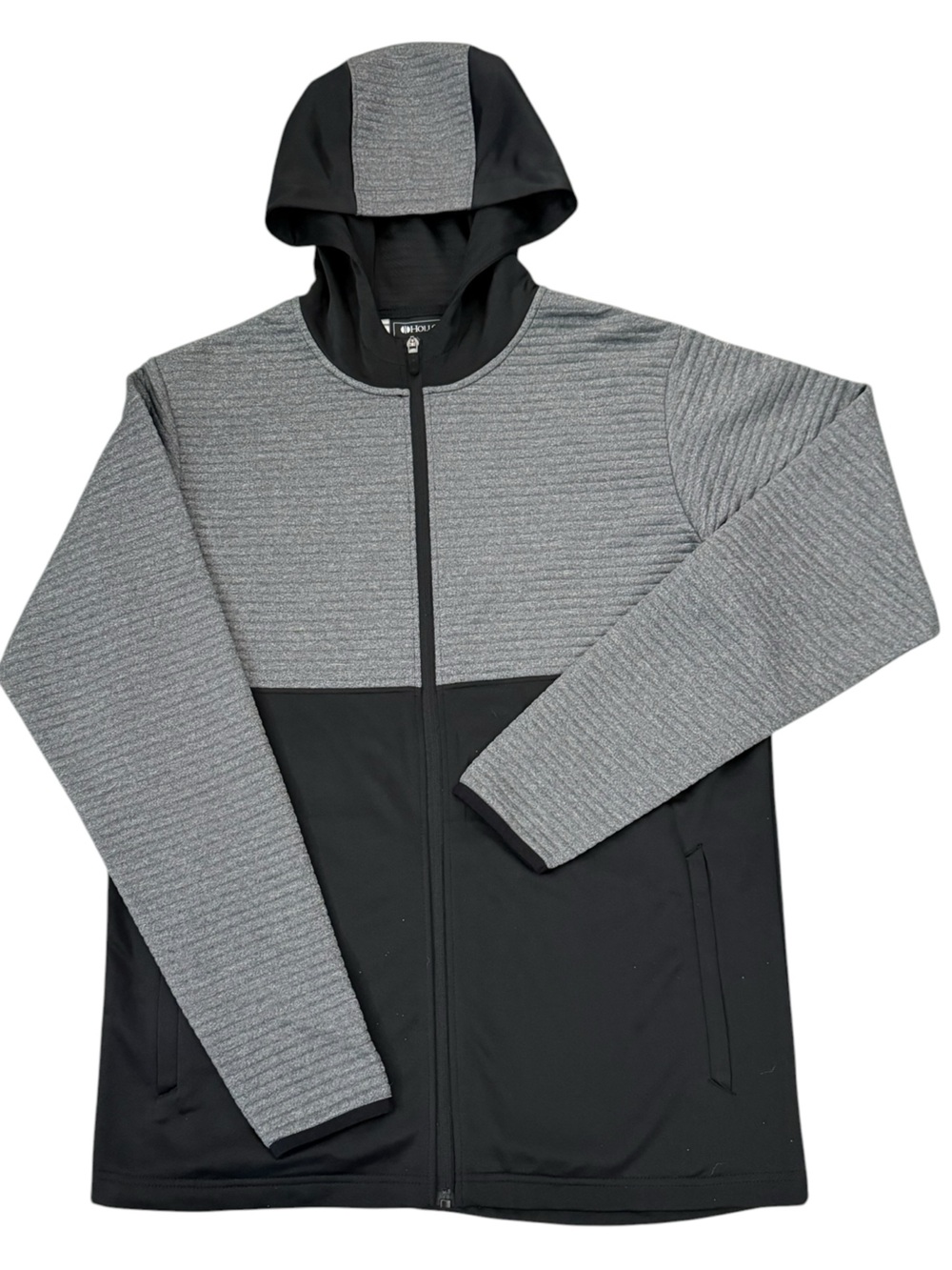 Holloway 3D Regulate Full Zip Hooded Jacket Gray Black Performance Medium